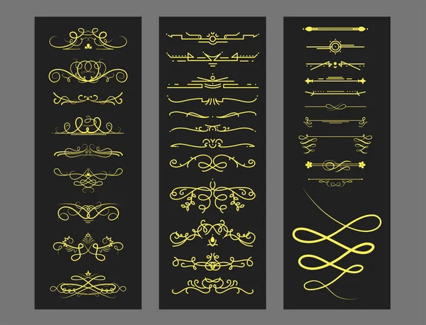 Coleção de divisores de vetor estilo caligráfico vintage border frame design ilustração decorativa . — Vetor de Stock