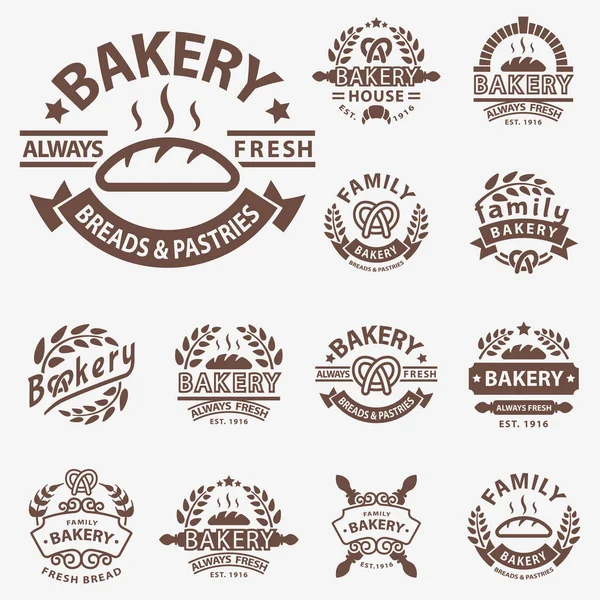 面包店徽章图标时尚现代风格小麦矢量复古食品标签设计元素分离. — 图库矢量图片