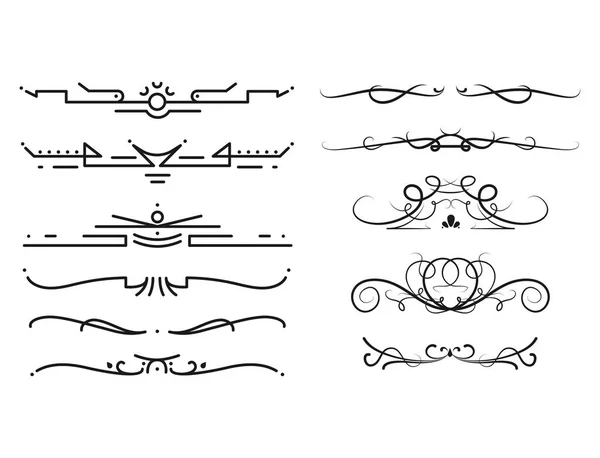 Коллекция векторных делителей каллиграфический стиль винтажные рамки дизайн декоративной иллюстрации . — стоковый вектор