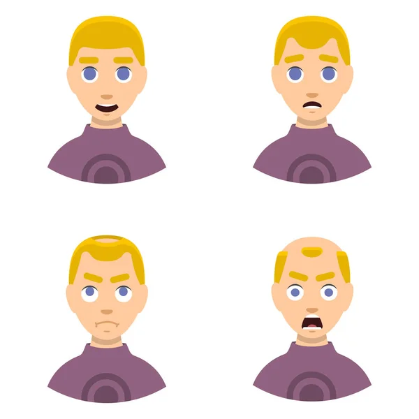 Tableau d'information des stades de perte de cheveux types de calvitie illustrés sur le vecteur de la tête masculine . — Image vectorielle