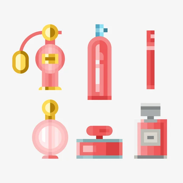 Perfumy ilustracja wektorowa tube kobiece opakowanie modne piękny butelki kosmetyczne glamour. — Wektor stockowy