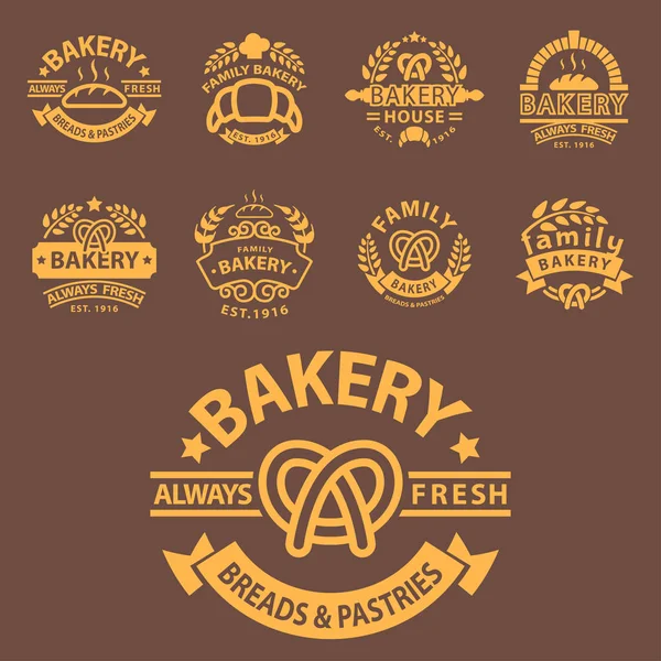 Bäckerei Gold Abzeichen Symbol Mode modernen Stil Weizen Vektor Retro Lebensmittel-Etikett Design-Element isoliert. — Stockvektor