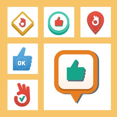 Renkli web sitesi Tamam düğmelerini tasarlamak vektör çizim parlak grafik etiket internet şablon onaylamak