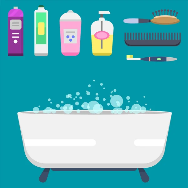 Ікони обладнання для ванни сучасний душ барвисті ілюстрації для ванної кімнати Векторний дизайн . — стоковий вектор