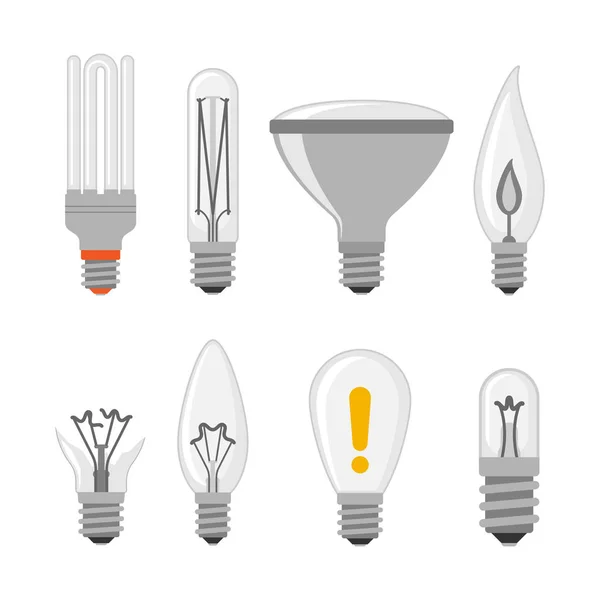 Karikatür lamba ampul tasarım düz vektör çizim elektrik fikir parlak grafik çözüm kavramı. — Stok Vektör