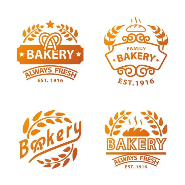 Пекарня золотой значок икона моды современный стиль пшеницы вектор ретро дизайн этикетки продуктов питания элемент изолирован . — стоковый вектор