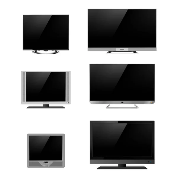 TV képernyő lcd monitor sablon elektronikus berendezés technológia digitális berendezés bemutatás vektoros illusztráció. — Stock Vector