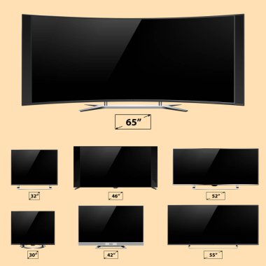 TV ekran lcd monitör şablon elektronik cihaz teknolojisi dijital aygıt görüntü vektör çizim.