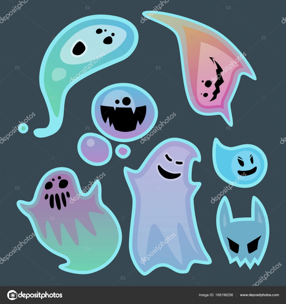 Cartoon spooky ghost character scary holiday monster costume evil  silhouette creepy phantom spectre apparition vector illustration. Stock  Vector Image by ©VectorShow #168196256