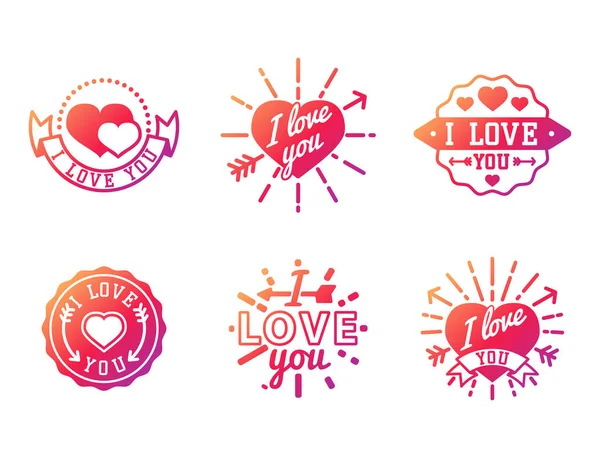 Vector I love You texto superpone letra dibujada a mano insignia amante inspirador cita ilustración . — Vector de stock