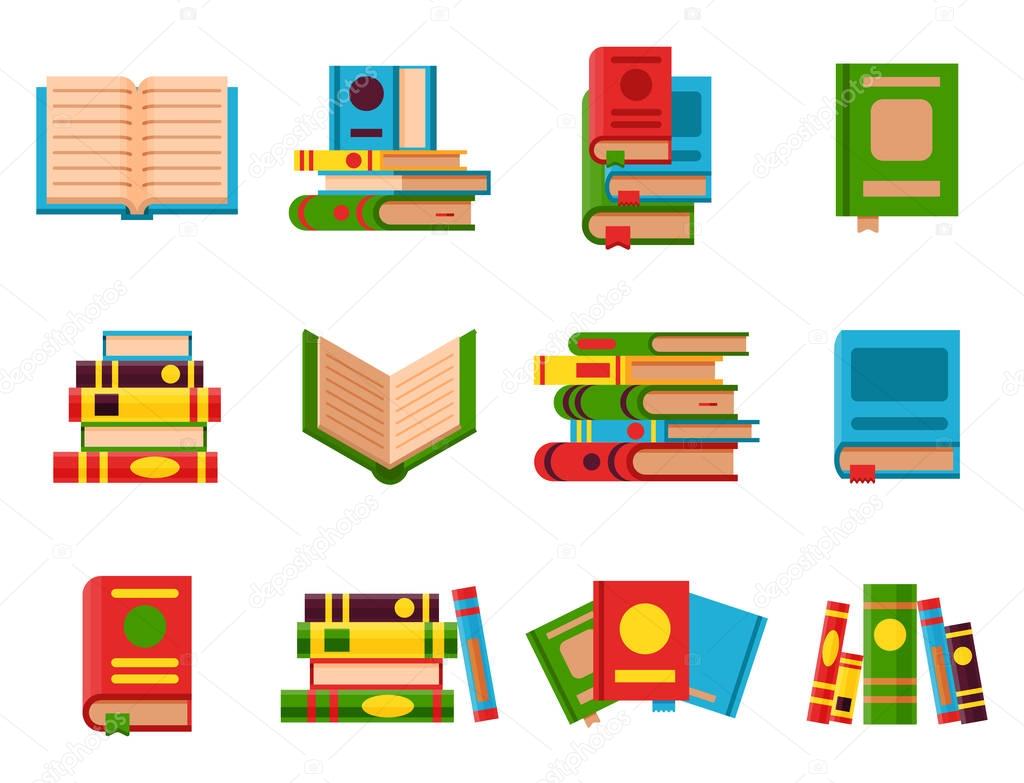 Colorful book vector illustration learn literature study opened and closed education knowledge document textbook