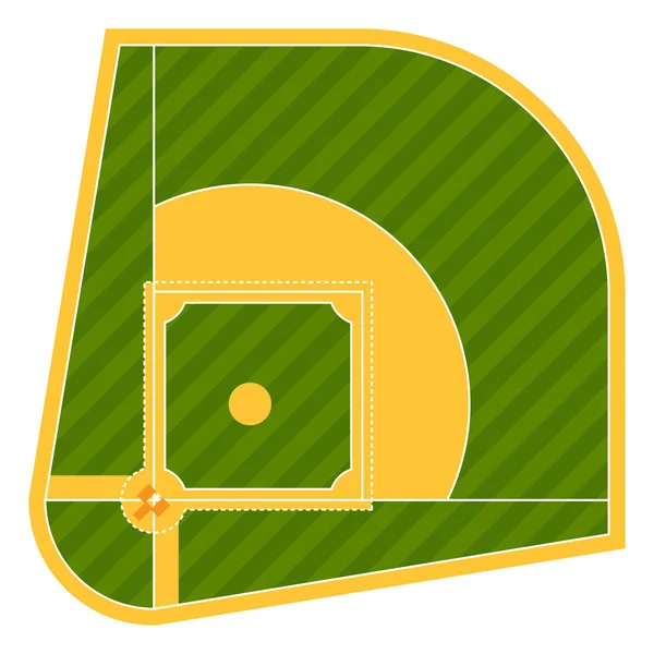 Мультфильм бейсбол поле бейсбол векторный дизайн американский игровой спортсмен спортивная лига оборудование — стоковый вектор