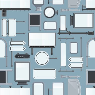 Reklam temiz beyaz sokak reklam reklam panoları şablon vektör Dikişsiz desen arka plan