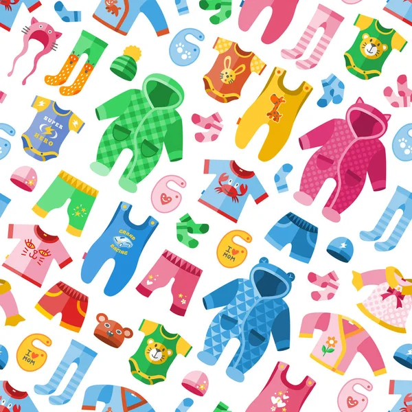 Çocuklar çocuksu moda infantil çocuksu bez için mevsimlik Bebek Giyim illüstrasyon Dikişsiz desen arka plan vektör