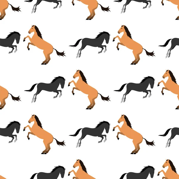 At midilli aygır Dikişsiz desen renk çiftlik binicilik hayvan karakter illüstrasyon vektör.