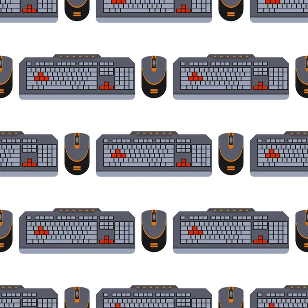 Usuários teclado sem costura padrão computador tecnologia internet trabalho datilografia ferramenta vetor ilustração — Vetor de Stock
