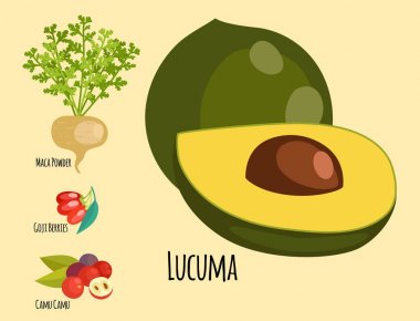 Vejetaryen superfood sağlıklı sebze Eko gıda vektör çizim.