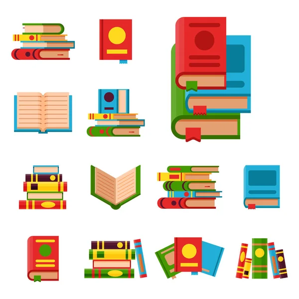 Colorido libro vector ilustración aprender literatura estudio abierto y cerrado educación conocimiento documento libro de texto — Vector de stock