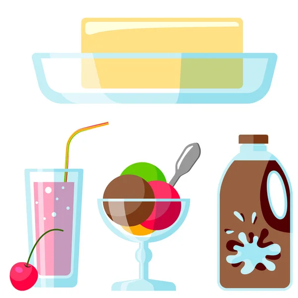 Milchprodukte Bio-Getränkeflasche gesunde Joghurtcreme Ernährung Bauernhof Kalzium Frühstücksvektor Illustration. — Stockvektor