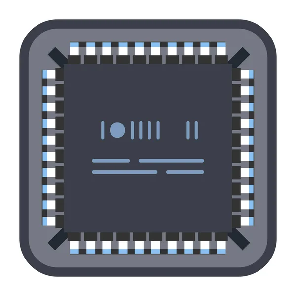 Microchip de modelo de chip IC de computador no design detalhado da placa de circuito impresso ilustração vetorial de fundo abstrata . —  Vetores de Stock