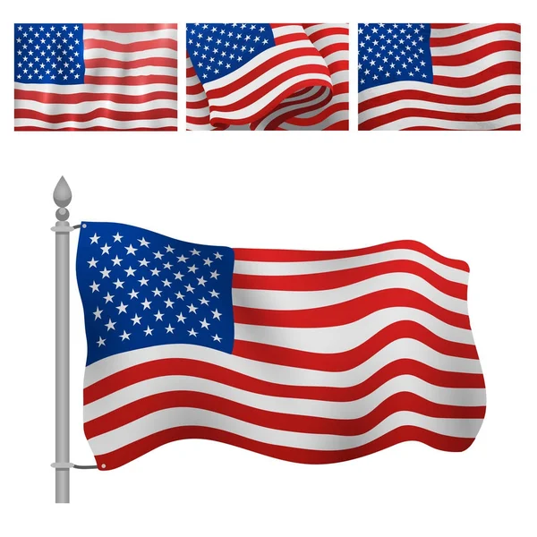 Bağımsızlık günü ABD Amerika Birleşik Devletleri Amerikan sembolü özgürlük Ulusal işareti vektör çizim bayraklar — Stok Vektör