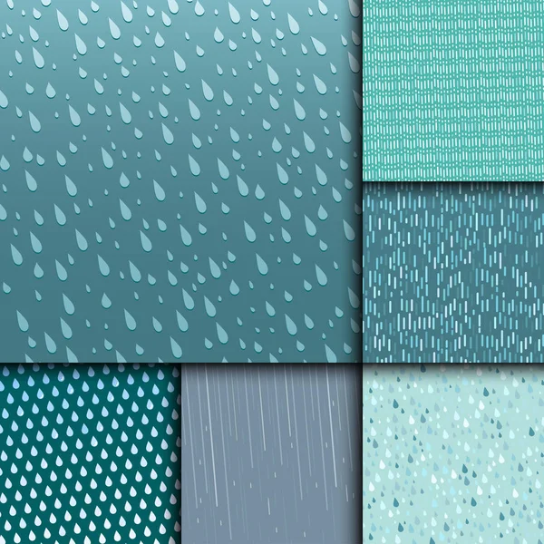 Sans couture coloré gouttes de pluie motif fond vecteur eau bleu nature goutte de pluie illustration abstraite — Image vectorielle