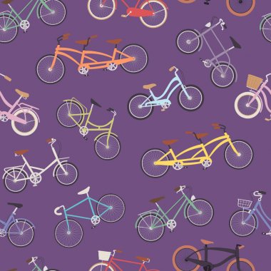 Vektör gerçekçi Bisiklet vintage tarzı eski Bisiklet Dikişsiz desen arka plan taşıma illüstrasyon topluluğu