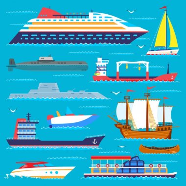 Gemi kruvazör tekne deniz taşıma sembolü gemi seyahat vektör yelkenli deniz kümesi cruise