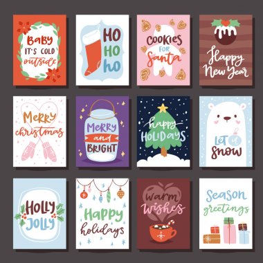 Noel Xmas tatil kutlama clipart yeni yıl Noel Baba yazdırılabilir afiş arka plan için Noel partisi daveti vektör kartı tasarım şablonu