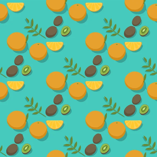 Orangen nahtlose Muster Hintergrund Illustration natürliche Zitrusfrüchte Vektor saftig tropischen Dessert Schönheit Bio-Saft gesunde Lebensmittel. — Stockvektor