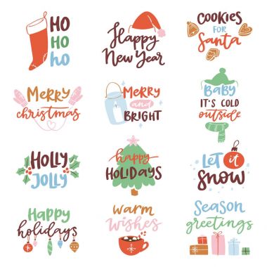 2018 mutlu yeni yıl metin logo rozet tatil takvim baskı tasarımı Merry Christmas yeni doğan parti illüstrasyon yazı