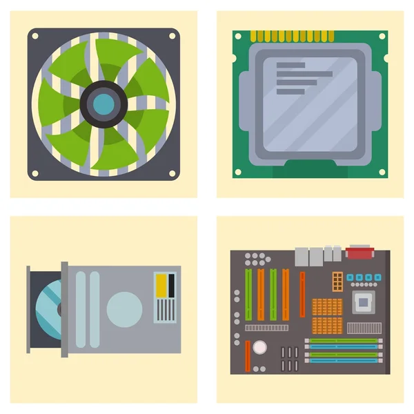 Microchip de plantilla de chip IC de computadora en diseño de placa de circuito impreso detallado ilustración de vector de fondo abstracto . — Vector de stock