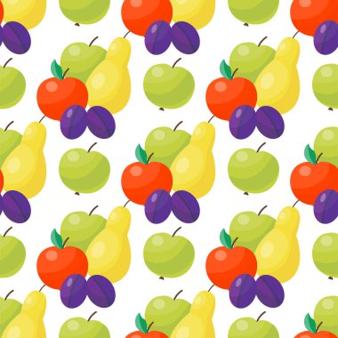 Apple arka plan vektör çizim Tekstil yeşil meyveler seamless modeli doğal vejetaryen sağlıklı yaz zemin.