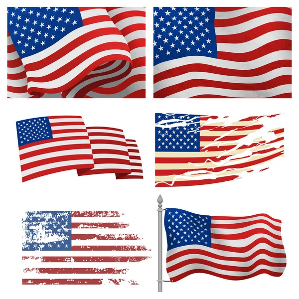 Den nezávislosti Usa vlajky Spojených států amerických symbol svobody národní znak vektorové ilustrace — Stockový vektor