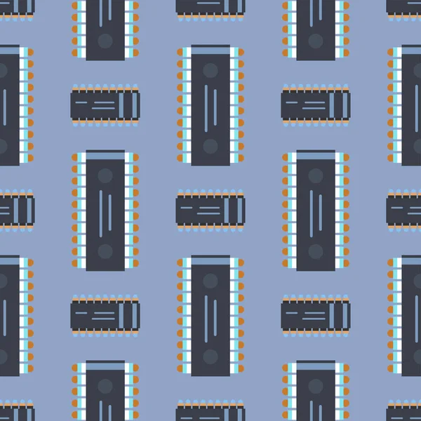 Computer IC chip modello microchip modello senza soluzione di continuità circuito di sfondo disegno astratto sfondo vettoriale illustrazione . — Vettoriale Stock