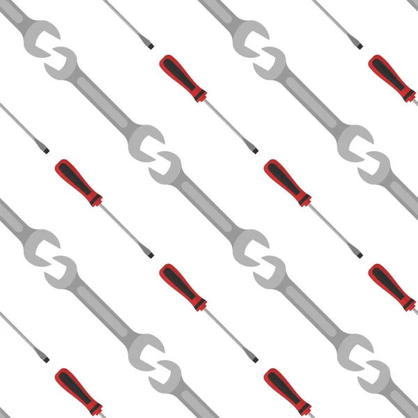 Wrench repeatable seamless pattern for labor day spanner background construction house tools vector illustration. — Wektor stockowy