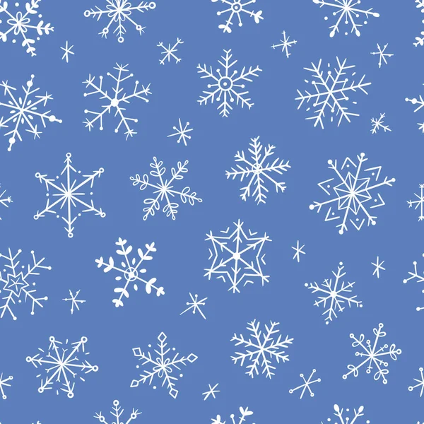 Flocons de neige icônes vectorielles gelée étoile givre décoration de Noël neige hiver flocons elemets Noël conception de vacances illusion sans couture patetrn — Image vectorielle