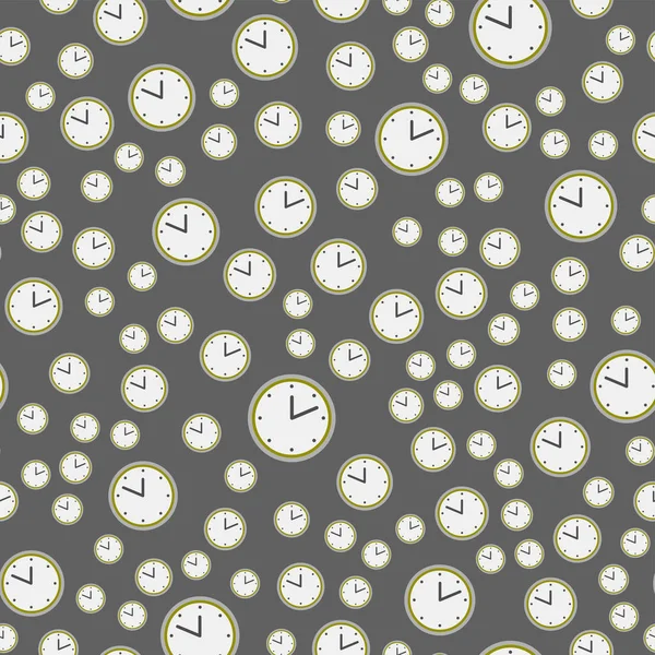 Uhr Zifferblatt bunte nahtlose Muster Zeit Hintergrund Grafik Kreis Zeichen antike Chronometer Vektor Illustration. — Stockvektor