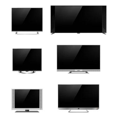 TV ekran lcd monitör şablon elektronik cihaz teknolojisi dijital aygıt görüntü vektör çizim.