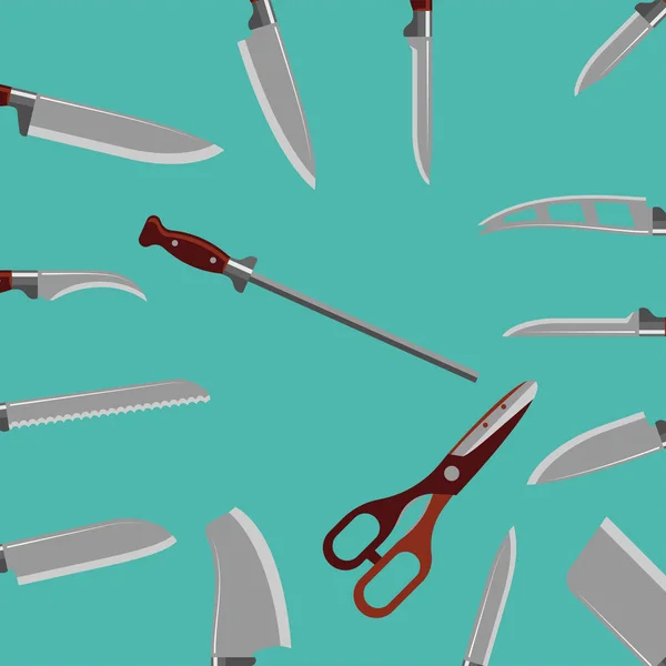 厨房刀武器钢锋利的匕首金属军事危险金属剑矢量图 — 图库矢量图片