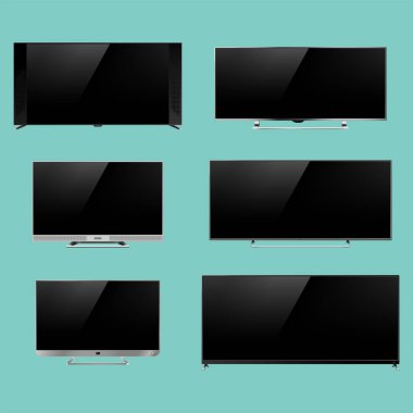 TV ekran lcd monitör şablon elektronik cihaz teknolojisi dijital aygıt görüntü vektör çizim.