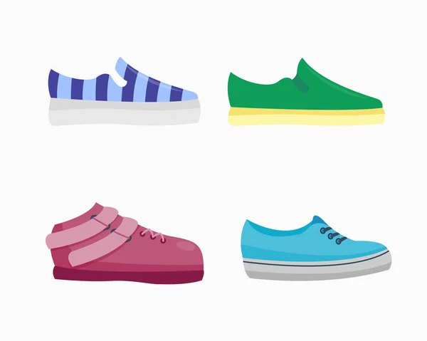 Vector ir a pie ilustración par de zapatillas vintage actividad zapato botas entrenamiento ropa — Vector de stock