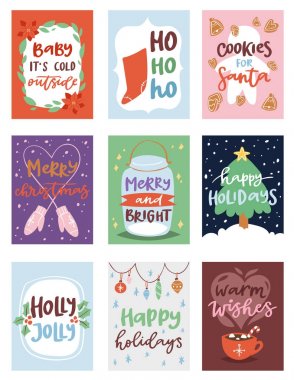 Noel Xmas tatil kutlama clipart yeni yıl Noel Baba yazdırılabilir afiş arka plan için Noel partisi invintation vektör kartı tasarım şablonu