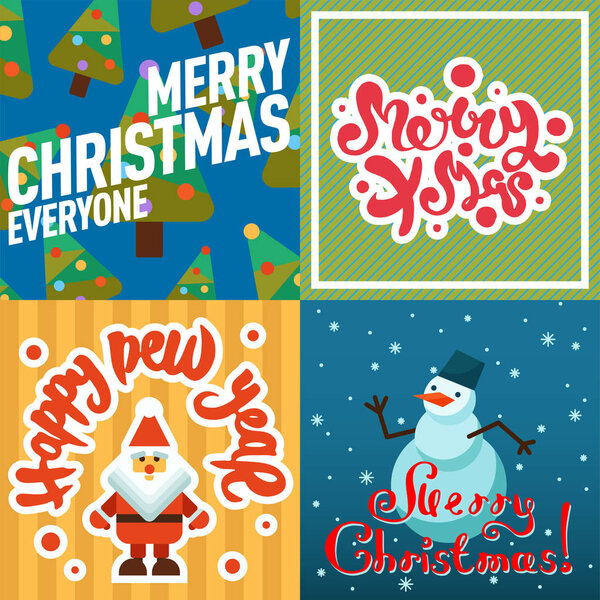 Merry Christmas greeting card vector background holidays winter New Year celebration decoration.