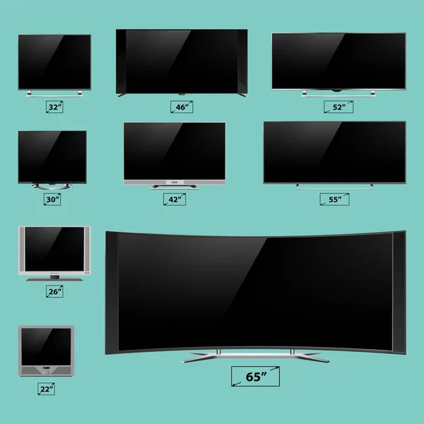 TV skärm lcd monitor mall elektronisk enhet teknik digital enhet display vektorillustration. — Stock vektor
