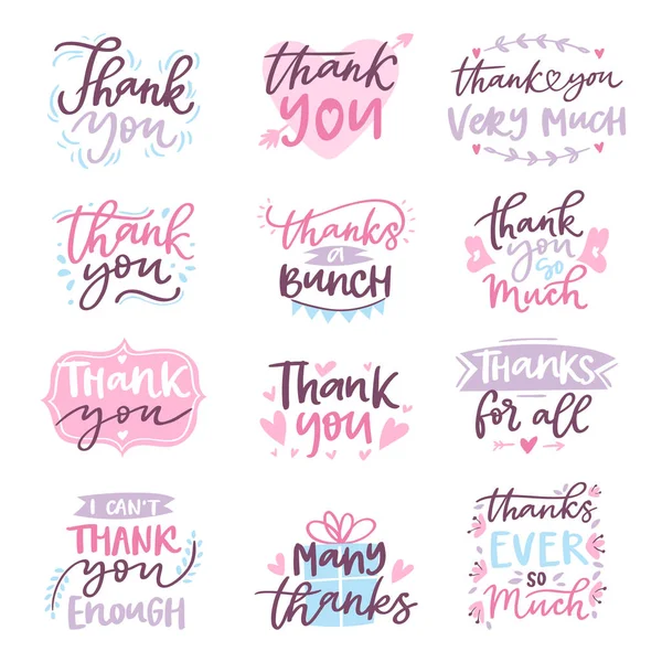 Σας ευχαριστούμε διάνυσμα κάρτα κείμενο λογότυπο επιστολή δέσμης ενεργειών εικονογράφηση ευγνώμονες τυπογραφίας χαιρετισμό γράμματα ένδειξη Ευχαριστιών εικονογράφηση τέχνη — Διανυσματικό Αρχείο