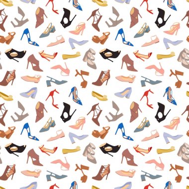 Bayan Ayakkabı Moda Ayakkabı Tasarım vektör sorunsuz desenler arka plan düz