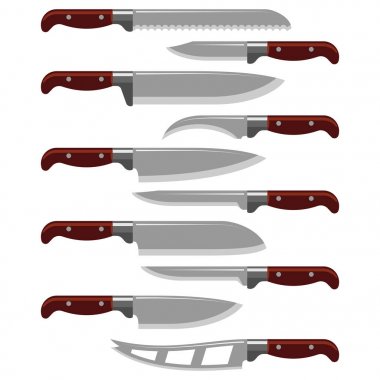 Mutfak bıçak silah çelik keskin hançeri metal askeri tehlikeli metalik kılıç vektör çizim