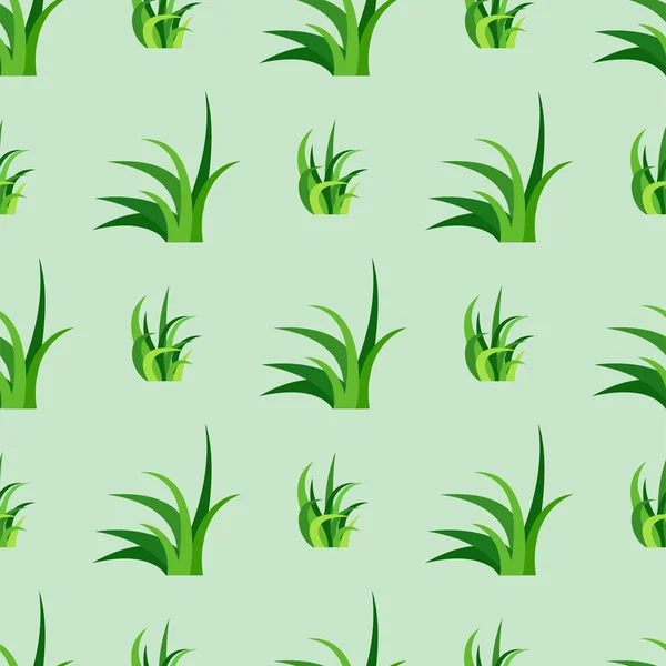 Groen gras natuur ontwerp naadloze patroon vectorillustratie groeien kruid landbouw natuur achtergrond — Stockvector
