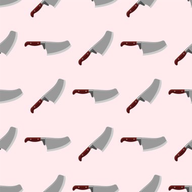 Mutfak bıçak seamless modeli çelik keskin hançeri metal askeri tehlikeli metalik kılıç vektör çizim